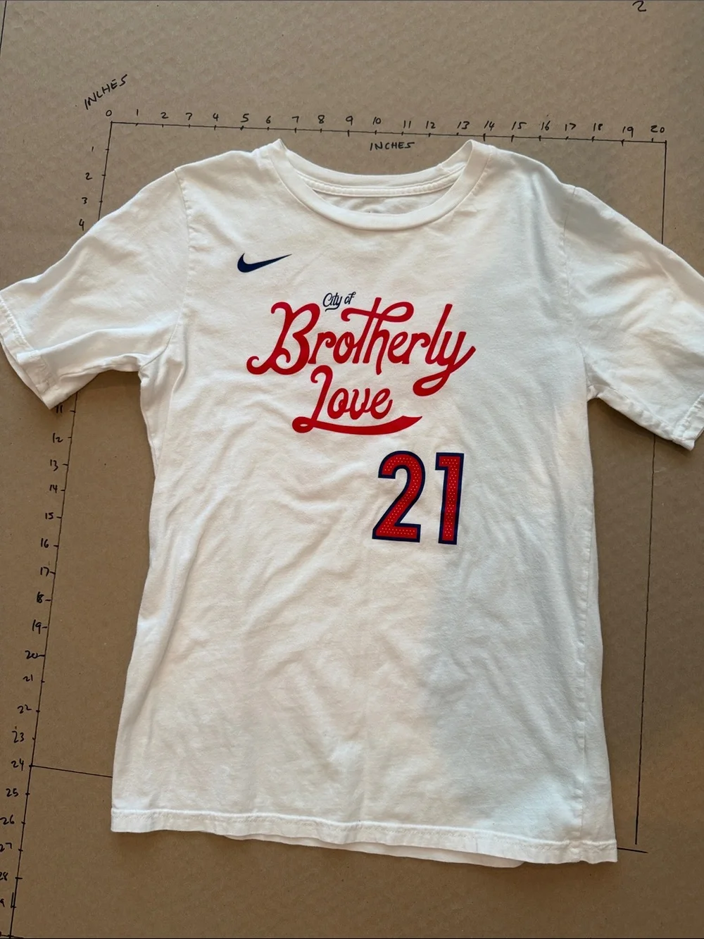 Nike White Embiid #21 Basketball Jersey Tee